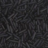 Miyuki Bugle 6mm Beads - Black matted BGL2-401F